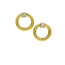 Load image into Gallery viewer, 16kt Gold Fill Tube CZ Earring (EGP4054) Earrings athenadesigns 
