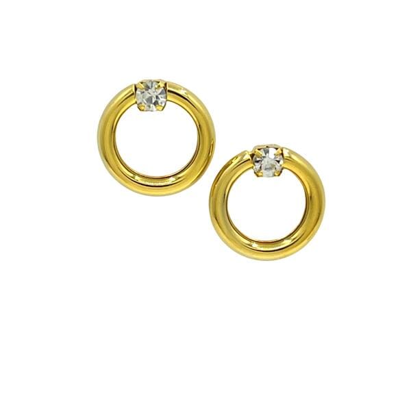 16kt Gold Fill Tube CZ Earring (EGP4054) Earrings athenadesigns 