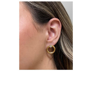 16kt Gold Fill Tube CZ Earring (EGP4054) Earrings athenadesigns 