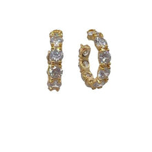 Load image into Gallery viewer, Hoop: Post CZ Plated in Silver or Gold: (E_HP564) Earrings athenadesigns Gold Plated: EGHP564 
