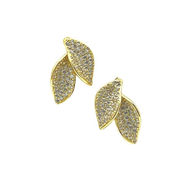 Petal CZ Gold Vermeil Post Earrings (EG2/45PTL) Earrings athenadesigns 