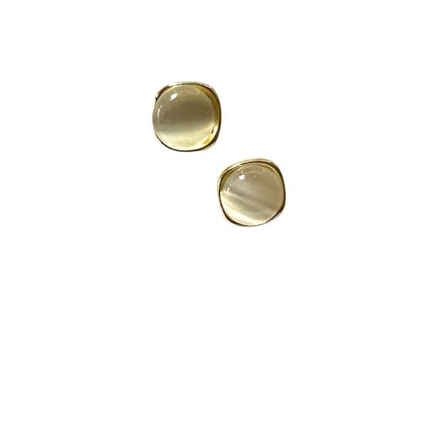 Cat's Eye Stone Gold Vermeil Stud (EGP748CE) Earrings athenadesigns 