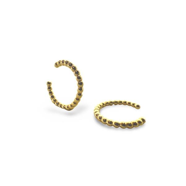 Cuff Earrings: Beaded in Sterling or Gold Vermeil (EC_4440) Earrings athenadesigns Gold Vermeil: ECG4440 