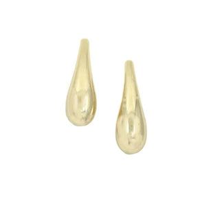 Long Plated Teardrop Post Earring: Gold (EPG4008) Earrings athenadesigns 