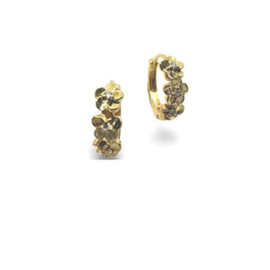 Hoop: Gold Plated Flower Huggie (EGH40FLWR) Earrings athenadesigns 