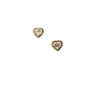 Heart: Tiny CZ and Gold Vermeil Heart Stud (EGP6054/s) Earrings athenadesigns 
