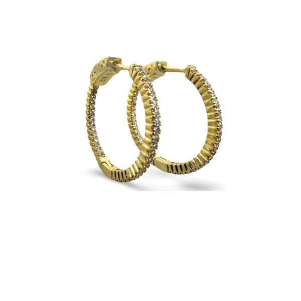 Hoop: Inside Out CZ Plated: Gold or Silver 25mm (EGH465/25) Earrings Athena Designs Gold Plated: EGH465/25 