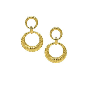 Textured Double Circle Post Earring (EGP4666) Earrings athenadesigns 