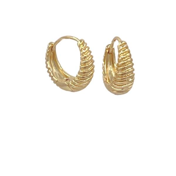 Hoops: 18kt Gold Fill Textured (EGH4440) Earrings athenadesigns 