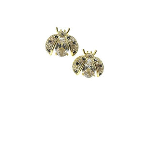 Stud: Crystal & Gold Vermeil Lady Bug (EGP45LDBG) Earrings athenadesigns 