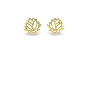 Dainty Gold Vermeil Lotus Post Earrings (EGP4LTS) Earrings athenadesigns 