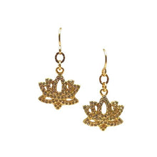 Load image into Gallery viewer, CZ and Gold Fill Lotus Earrings (ECG45LTS) Earrings athenadesigns 
