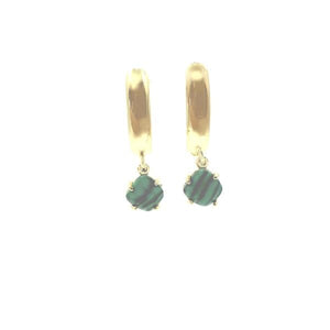 Hoop Earring With 6mm Malachite Stone (EGH740ML) Earrings athenadesigns 