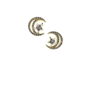 Celestial: Crescent Moon and Star Stud Earring (EGP455MNST) Earrings athenadesigns 