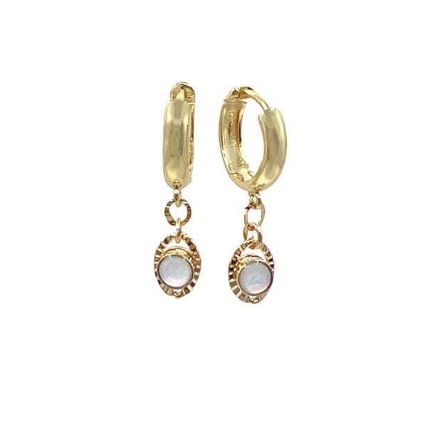 Hoops: Gold Fill Hoops with Fancy Opalite Links (EGH485OP) Earrings athenadesigns 