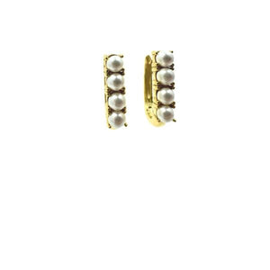 Hoop: Glass Pearls set in Gold Vermeil (EGH483) Earrings athenadesigns 