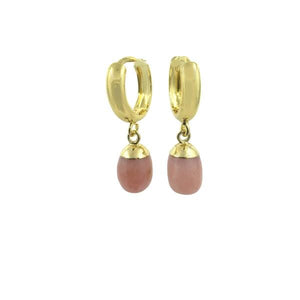 Hoops: Pink Opal Smooth Drop Earrings (EGH744PO) Earrings athenadesigns 