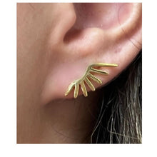 Load image into Gallery viewer, Gold Vermeil Rays Post Earring (EGP444) Earrings athenadesigns 
