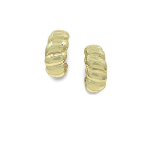 Ribbed Half Hoop Post Earrings: (EGP4044) Earrings athenadesigns 
