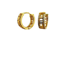 Load image into Gallery viewer, Hoops: &#39;Roman Numeral&#39; Gold Vermeil and CZ Hoop Earrings (EGH4454) Earrings athenadesigns 
