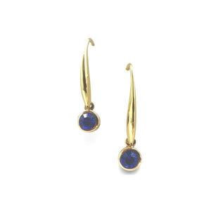 Long Ear Wire Crystal Charm: Sapphire Blue (EG4465SP) Earrings athenadesigns 