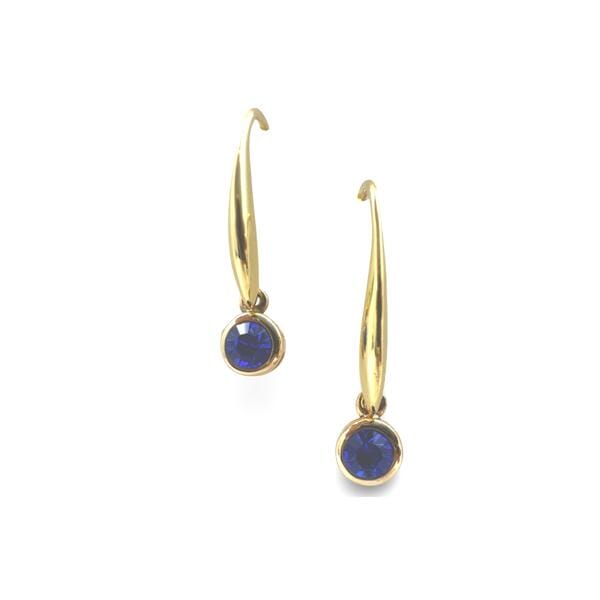 Long Ear Wire Crystal Charm: Sapphire Blue (EG4465SP) Earrings athenadesigns 