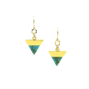 Triangle Stone Earring : Turquoise (ECG7804TQ) Earrings athenadesigns 