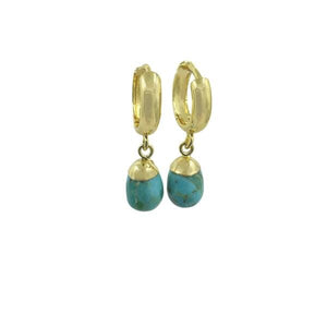 Hoops: Turquoise Smooth Drop Earrings (EGH744TQ) Earrings athenadesigns 