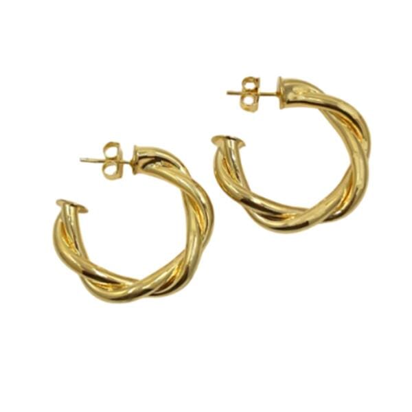 Hoops: 18kt Gold Fill Twist Post Hoops (EGHP4TWST) Earrings athenadesigns 