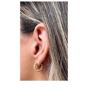 Hoops: 18kt Gold Fill Small Twist Hoops (EGH40TWST) Earrings athenadesigns 