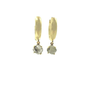 Hoop Earring With 6mm Labradorite Stone (EGH740LD) Earrings athenadesigns 
