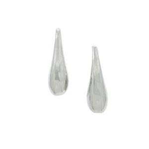 Long Plated Teardrop Post Earring: Silver (EP4008) Earrings athenadesigns 