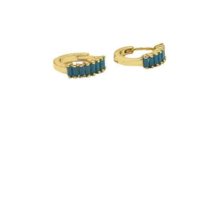 Hoops: Delicate Blue CZ & Gold Vermeil Hoop Earrings (EGH4504B) Earrings athenadesigns 