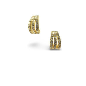 3 Row CZ Gold Vermeil Post Earring (EGP3/450) Earrings athenadesigns 