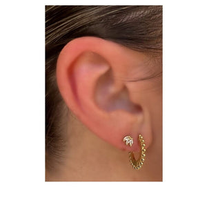 Granulated And Textured Semi Hoop Post Earring (EGHP4406) Earrings athenadesigns 