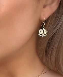 CZ and Gold Fill Lotus Earrings (ECG45LTS) Earrings athenadesigns 