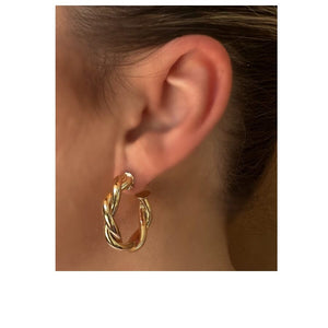 Hoops: 18kt Gold Fill Twist Post Hoops (EGHP4TWST) Earrings athenadesigns 