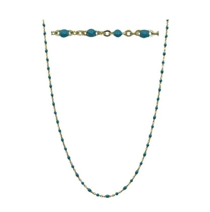 2mm Enamel Beaded Necklace: Turquoise Vermeil or Plated (_NG7004TQ) Necklaces athenadesigns 
