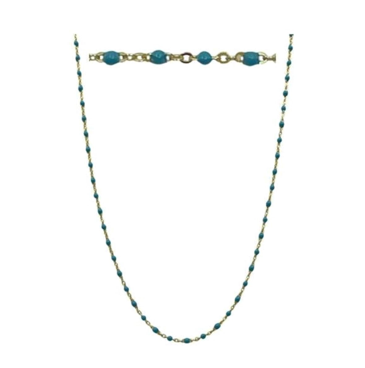 2mm Enamel Beaded Necklace: Turquoise Vermeil or Plated (_NG7004TQ) Necklaces athenadesigns 