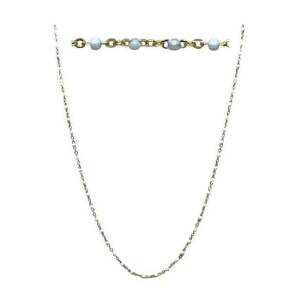 2mm Enamel Beaded Necklace: White: Vermeil or Plated (_NG7004WT) Necklaces athenadesigns Plated : PNG7004WT 
