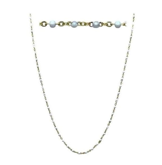2mm Enamel Beaded Necklace: White: Vermeil or Plated (_NG7004WT) Necklaces athenadesigns Plated : PNG7004WT 