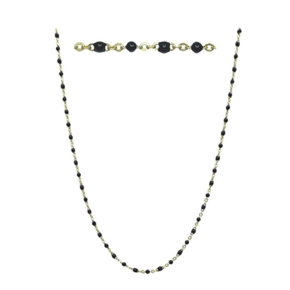 2mm Enamel Beaded Necklace: Black Vermeil or Plated (_NG7004X) Necklaces athenadesigns Plated : PNG7004X 