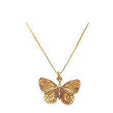 Load image into Gallery viewer, Bronze Dimensional Butterfly on 14kt Gold Fill Chain FACEBOOK athenadesigns 
