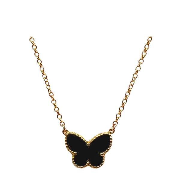 Black Shell Gold Fill Butterfly Necklace (NGCH4BFLYX) Necklaces athenadesigns 