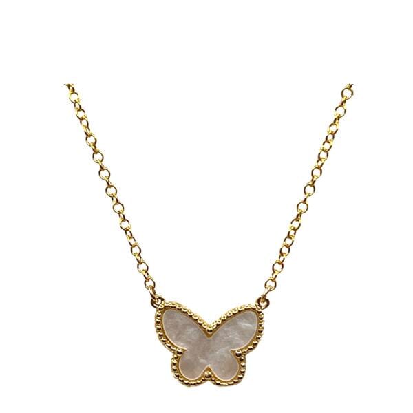 Black Shell Gold Fill Butterfly Necklace (NGCH4BFLYX) Necklaces athenadesigns 