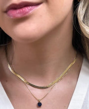 Load image into Gallery viewer, CZ &#39;Basket Set&#39; Necklace- Sapphire (NGCH465B) Necklaces athenadesigns 
