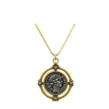 Load image into Gallery viewer, Coin: Face Rhodium and Gold Fill With CZ Accents (NGCP464CN) Necklaces athenadesigns 

