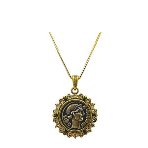 Coin: With Words Rhodium, Gold Fill & CZ (NGCP465CN) Necklaces athenadesigns 