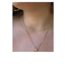 Load image into Gallery viewer, Micropave Slider: &#39;Barrel&#39;: 18kt and CZ (NGCH465BRL) Necklaces athenadesigns 

