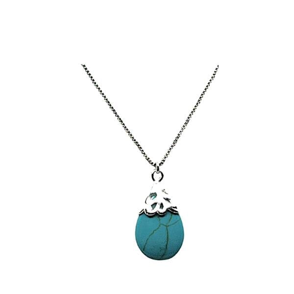 Sterling Filigree Cap Gemstone Necklace: Turquoise (NCP748TQ) SALE athenadesigns 
